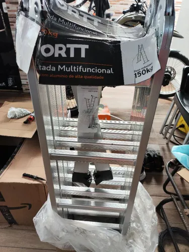 Escada Articulada 4x4 Alumínio Fortt 16 Degraus 4.47m Nova