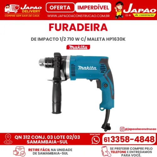 Furadeira de Impacto 710W 1/2 Pol. com Velocidade Variável e Reversível 220V HP1630 Makita