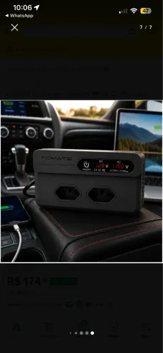 Inversor De Energia Veicular 400w 12v 110v Usb Fast Charge