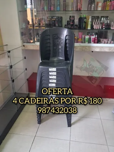 CADEIRA PLASTICA SEM BRAÇO PRETA