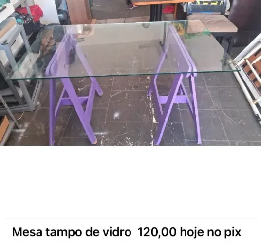 Mesa tampo de vidro otimo estado retirar na Av Palmares SA