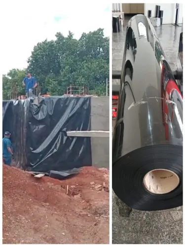 Manta Geomembrana 0.7 mm p/ Impermeabilização de construções Baldrames e Muro de Arrimo M²