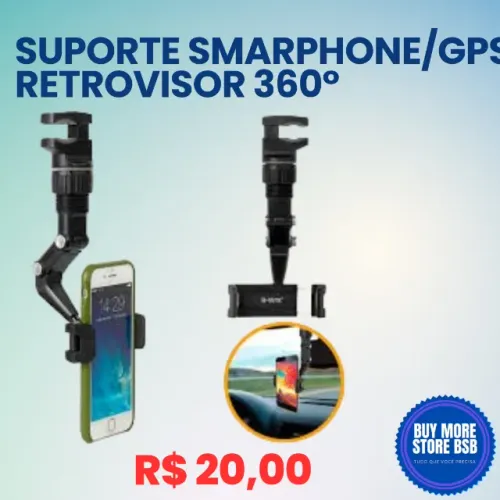 Suporte De Retrovisor Celular Tablet Gps 360° B-max