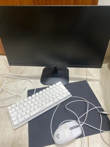 Kit monitor mouse e teclado e mouse pad