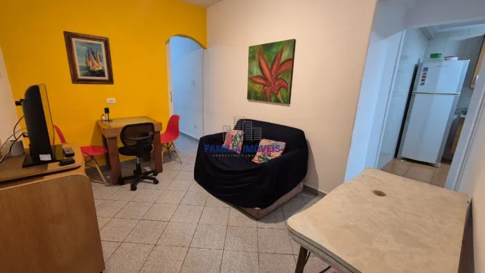 Apartamento à venda 1 quarto mobiliado e Gonzaga Santos/SP