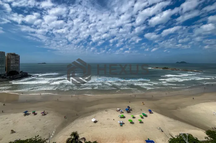 Apartamento frente mar com vista mar e lazer nas Pitangueiras, Guarujá