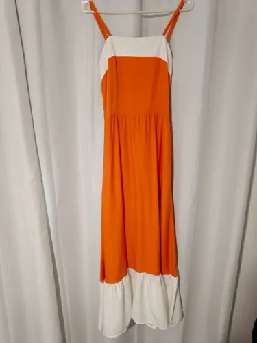 Vestido longo laranja