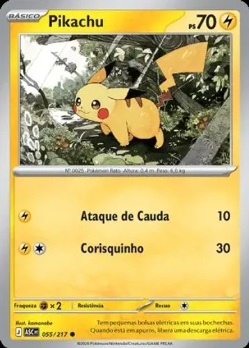 Carta Pokemon Pikachu 055/217 Heróis Excelsos Copag