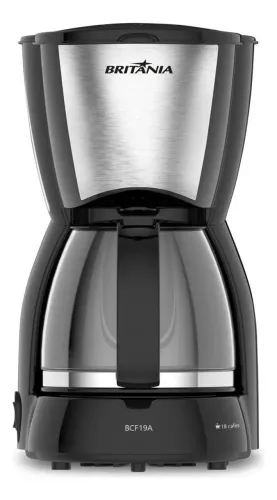 Cafeteira Britânia 127V 18 Cafezinhos Bcf19a Jarra De Vidro 550w Cor Preto