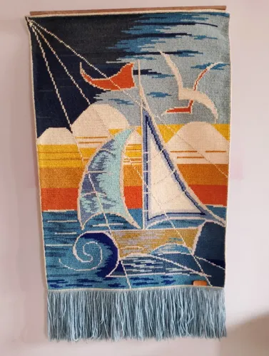 Tapete Arraiolo (Quadro) Veleiro 120x75 cm