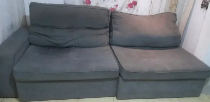Sofá Modular Cinza em Bom Estado 