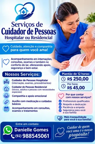 Serviços de cuidador hospitalar 