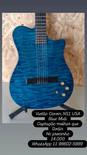 Violão Carvin NS1 USA Mid Flamed Blue para músicos exigentes!