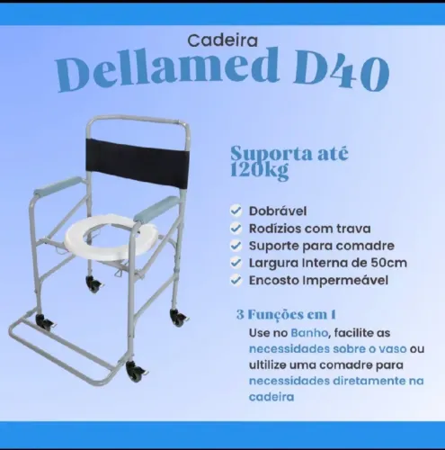 Cadeira de banho Dellamed D40 até 120kg