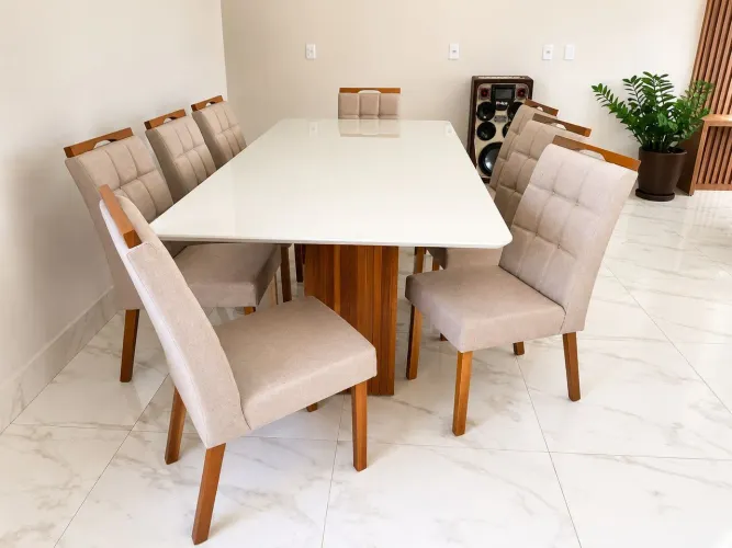 Mesa de jantar de 6 cadeiras 2.20x1.10m