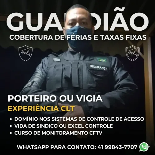 FAÇO TAXAS FIXAS DE PORTEIRO OU VIGIA DE OBRA 