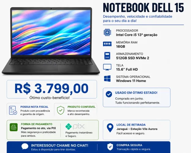 Notebook Dell 15