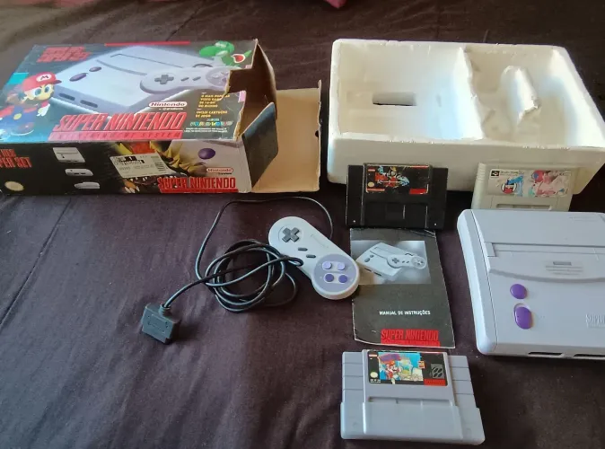 Super Nintendo impecável! + Street fighter alpha + killer instinct original.