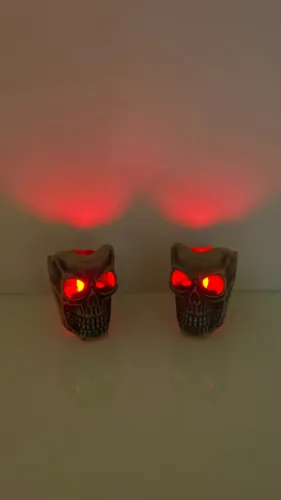 Vela LED Caveira Halloween Colorida e Muda de Cor Decoração Assustadora Festa