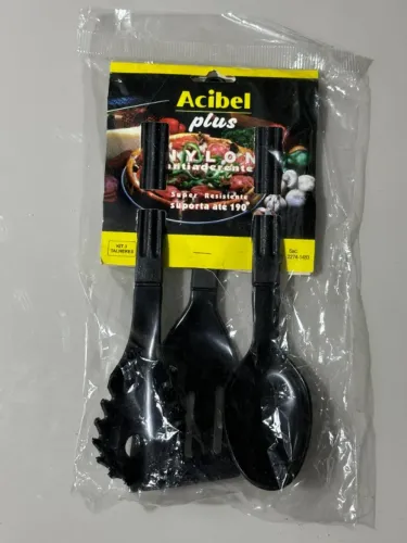 Kit com 3 Talheres Nylon Antiaderentes e Super Resistentes - Acibel Plus (Novo)