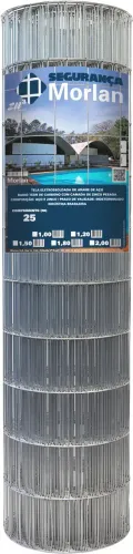 Tela alambrado, malha 10 cm x 50 mm, fio 1,9 mm, com 1,5 m x 25 m (altura x comprimento),