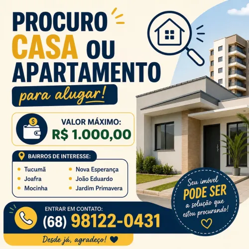 Procure-se casa ou apartamento 