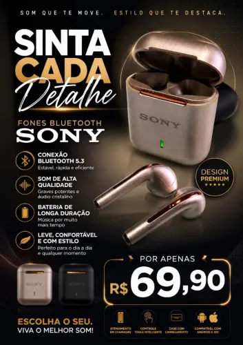 Fone bluetooth Sony