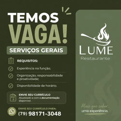 Vaga para serviços gerais 