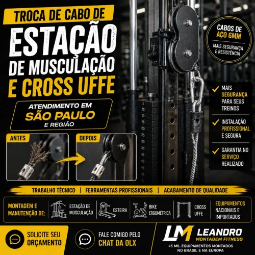 Troca e Instalação de Cabo de Aço para Estação de Musculação e Crossover em São Paulo