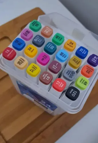 Canetinha Permanente Ponta Dupla 24 Cores