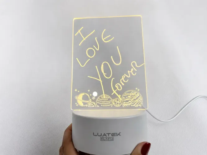 Luminária Lousa 3D LED Luatek KL-1512 Nova Lacrada USB