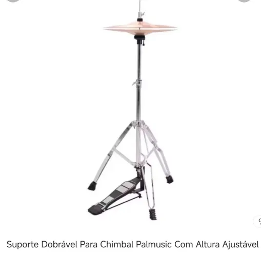Estante Máquina Chimbal de Completo Com Pratos Hi Hat de 12