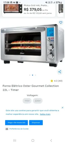 Forno de Convecção Oster Mod. Gourmet Collection 22 litros