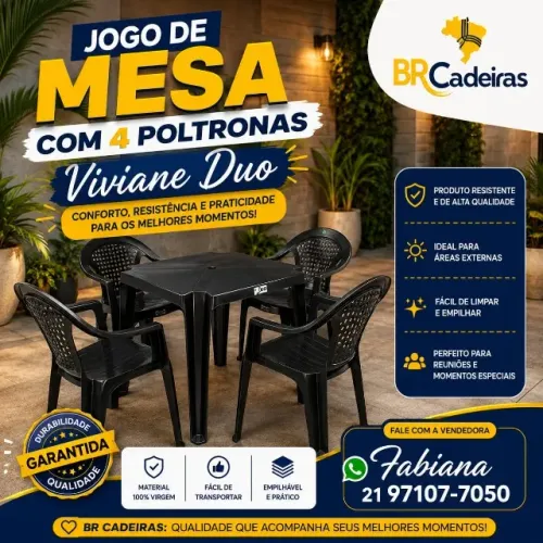 Mesa com poltronas Viviane 