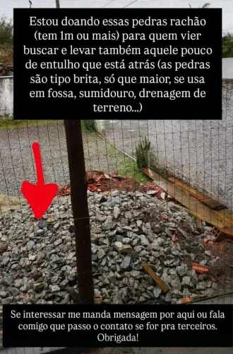 Doo pedras rachão (aproximadamente 1m³)