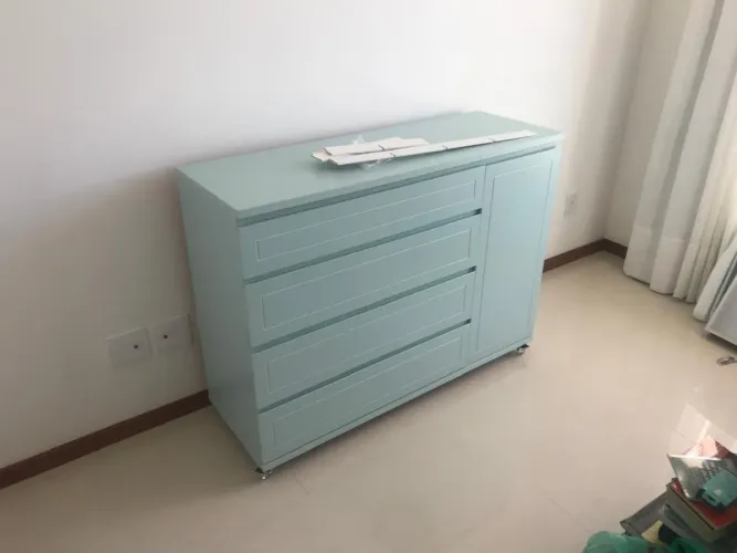 cômoda infantil sleep com sapateira verde- imaza móveis