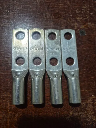 Kit 4 terminal olhal 120mm dupla furação 