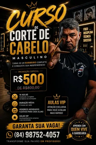 CURSO DE CORTE DE CABELO MASCULINO<br>