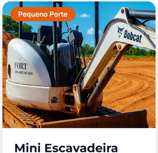 Aluguel de maquinas de construção Mini Escavadeira