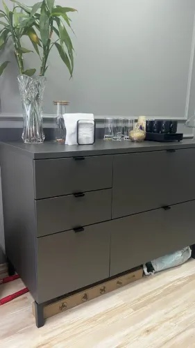 ARMÁRIO DE COZINHA INFERIOR 1,20 M 2 PORTAS BASCULANTES/3 GAVETAS C/ TAMPÃO SLEEK TOK STOK
