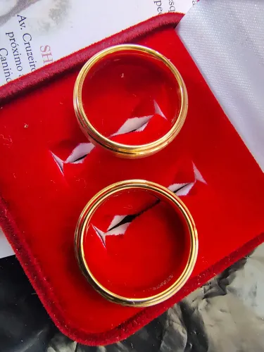 Alianças Ouro 18k + Tungstênio 