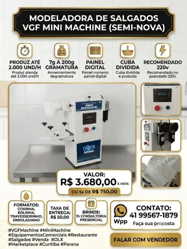 Máquina de fazer salgados bivolt