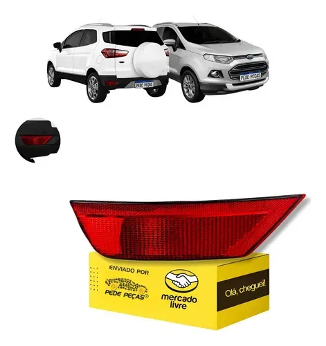 Refletor Parachoque Traseiro Ford Ecosport 2013 2014 2015 Le Vermelho