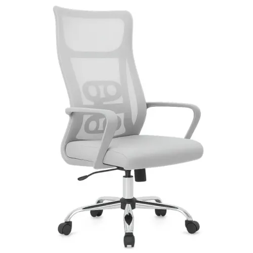 Cadeira De Escritório Tela Mesh Cinza Ergonômica Conforto Para Home Office 20081