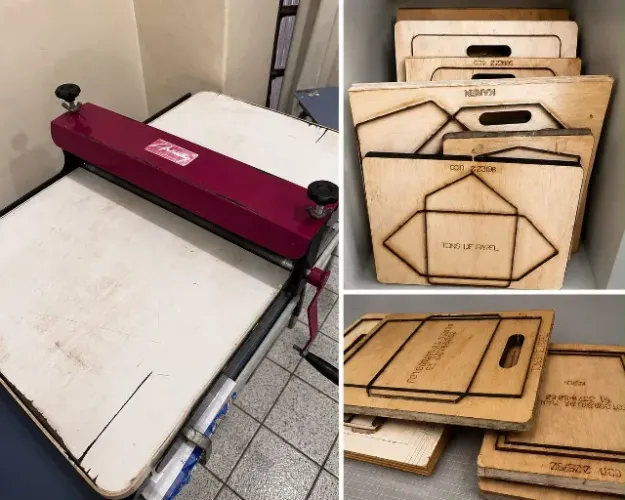 Máquina de corte e vinco + 23 facas para convite