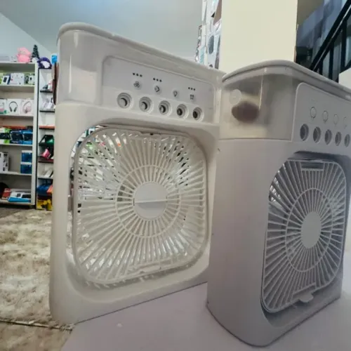 Ventilador Portátil de Mesa - Umidificar, Climatizador - Led - Água e Gelo - 3 Velocidades