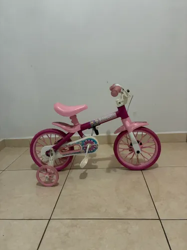 Bicicleta Infantil Nathor Flower Aro 12 Rosa com Rodinhas