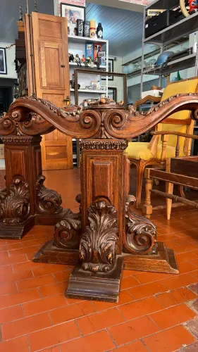 Par de Base de Mesa Entalhado Cerejeira 