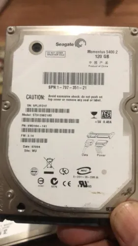 HD para Notebook 120GB SATA - Formatado com Windows