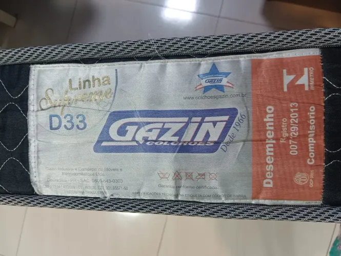 Colchão solteiro Gazin D3 usado